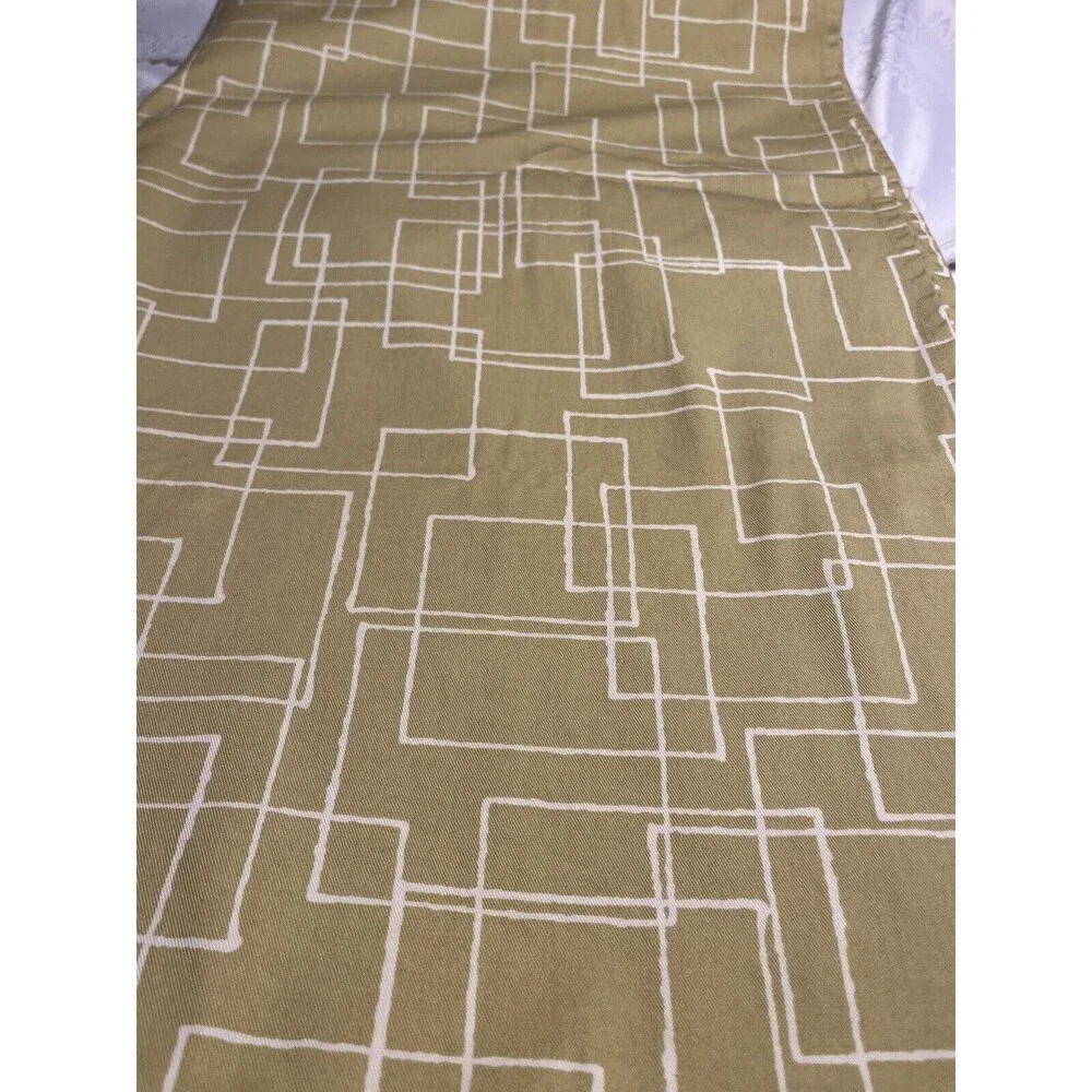 Crate and Barrel Green Geometric Shower Curtain 100% Cotton